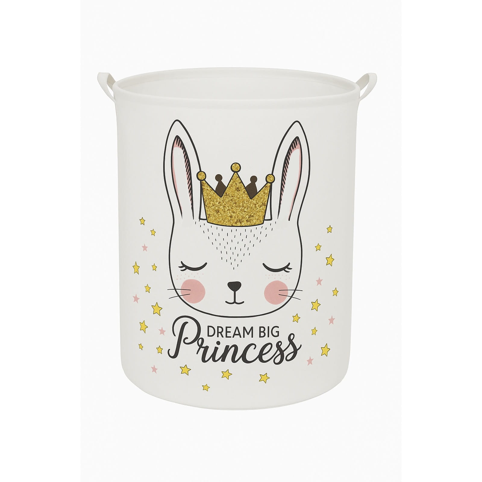 Kosz na zabawki Princess — składany pojemnik 40 × 40 × 50 cm ze wzorem: księżniczka i króliczek